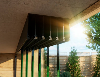 Glazen schuifwand, 6-rail systeem